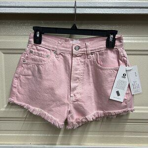 Boyish THE CODY Denim High Rise Cut Off Short Sz 26 in PINK PANTHER
